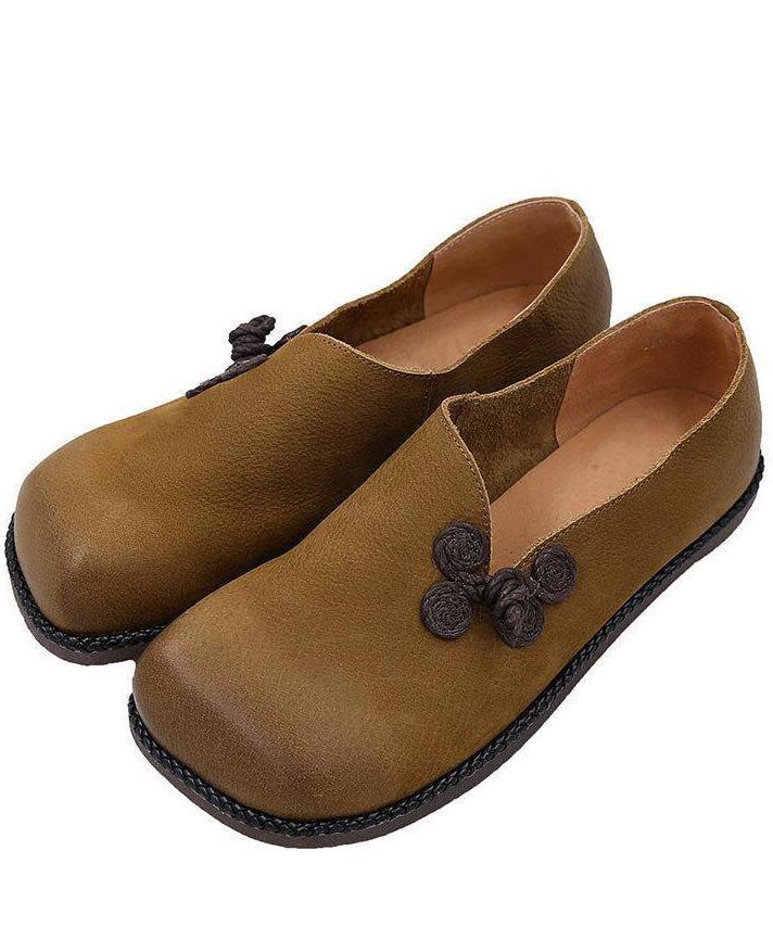 Casual Flat Shoes Brown Faux Leather Loafer Shoes